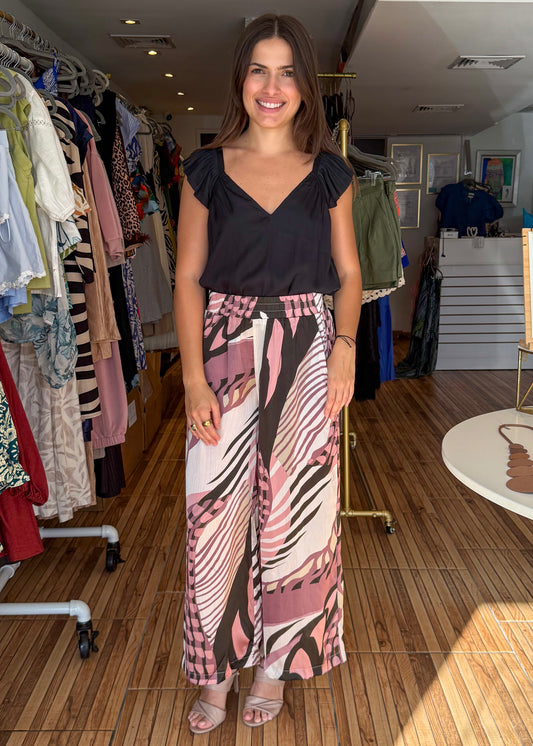 Mariah Mauve Mix Print Pants