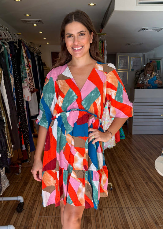 Selena Colorful Short Dress