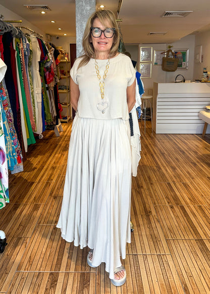 Paulina Grey Two Piece Skirt Set