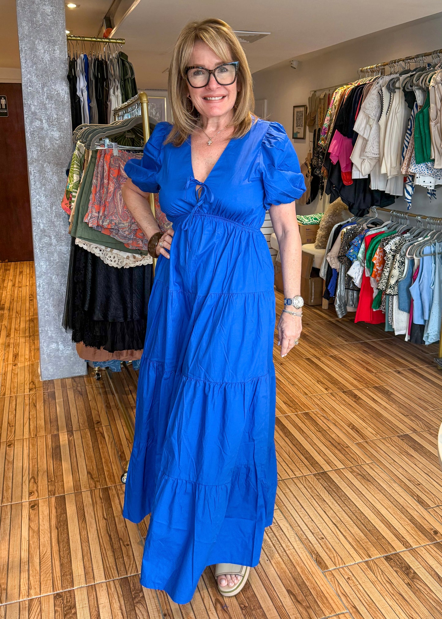 Rihanna Royal Blue Maxi Dress