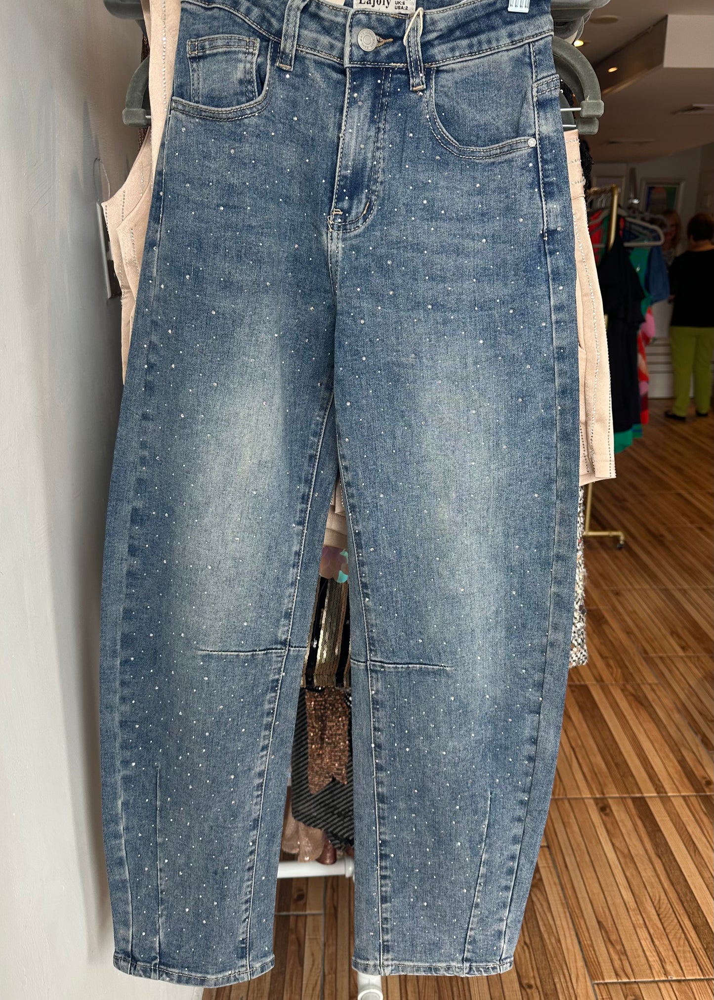 Britney Small Stud Barrel Jeans