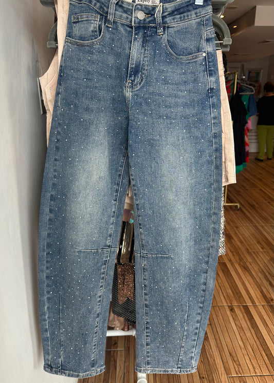 Britney Small Stud Barrel Jeans