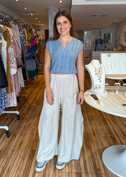 Ava Denim Blue Sweater Vest