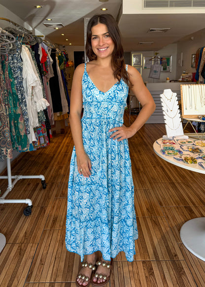 Alice Blue & White Maxi Dress