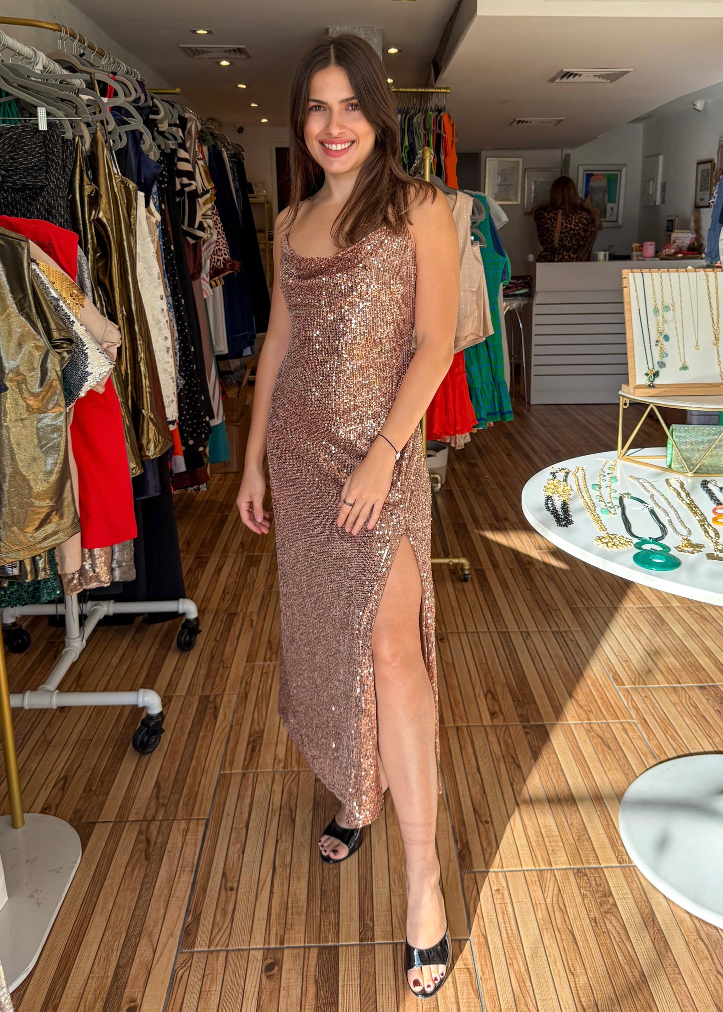 Britney Sequin Maxi Dress