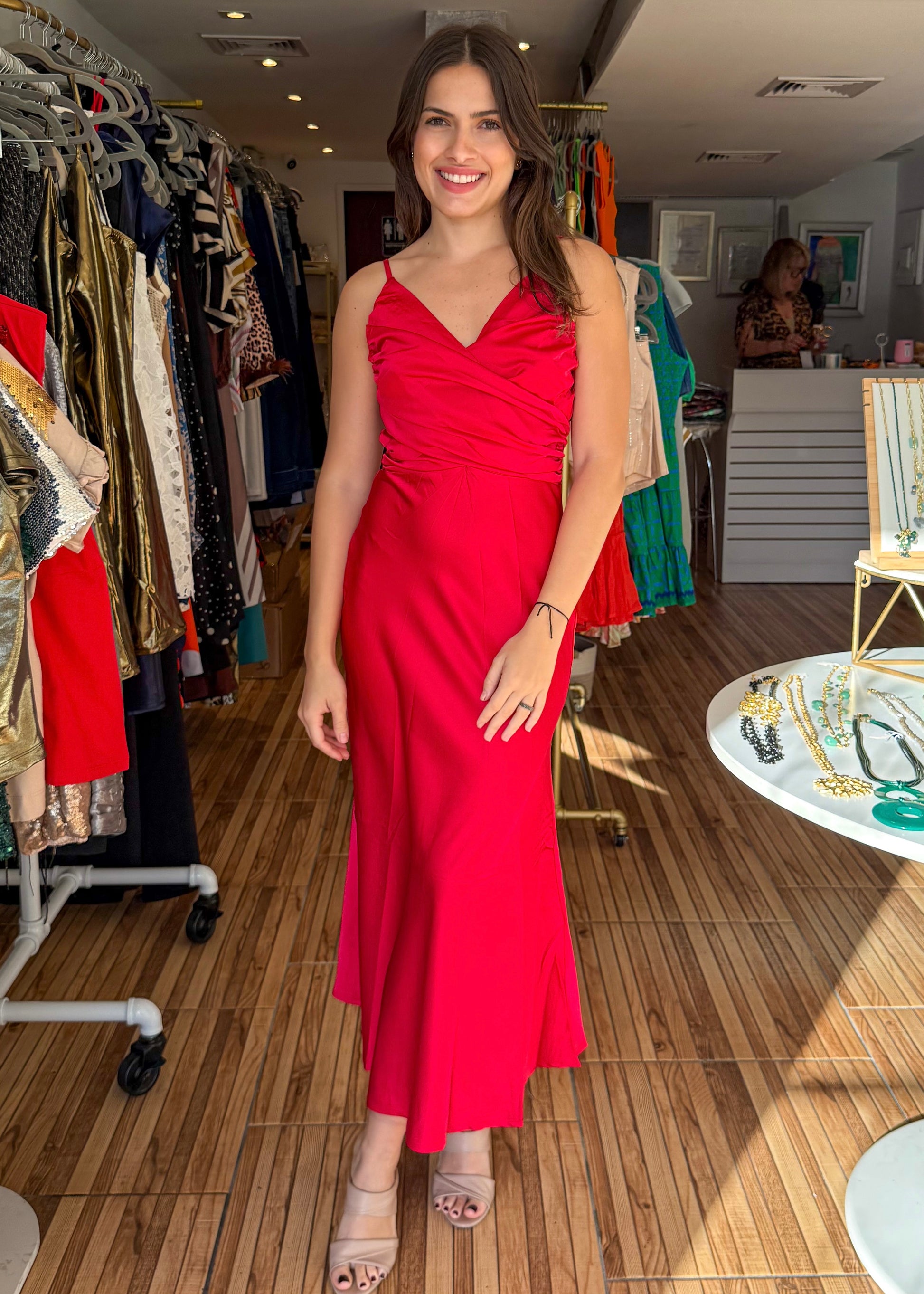 Cherry Red Maxi Dress L Cherry Red Maxi Dress L