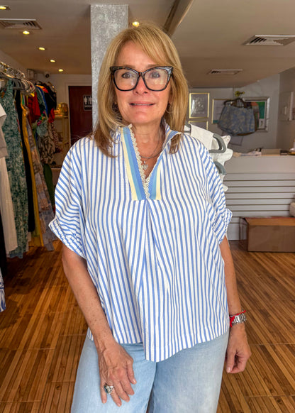 Lisa Blue Stripe Top