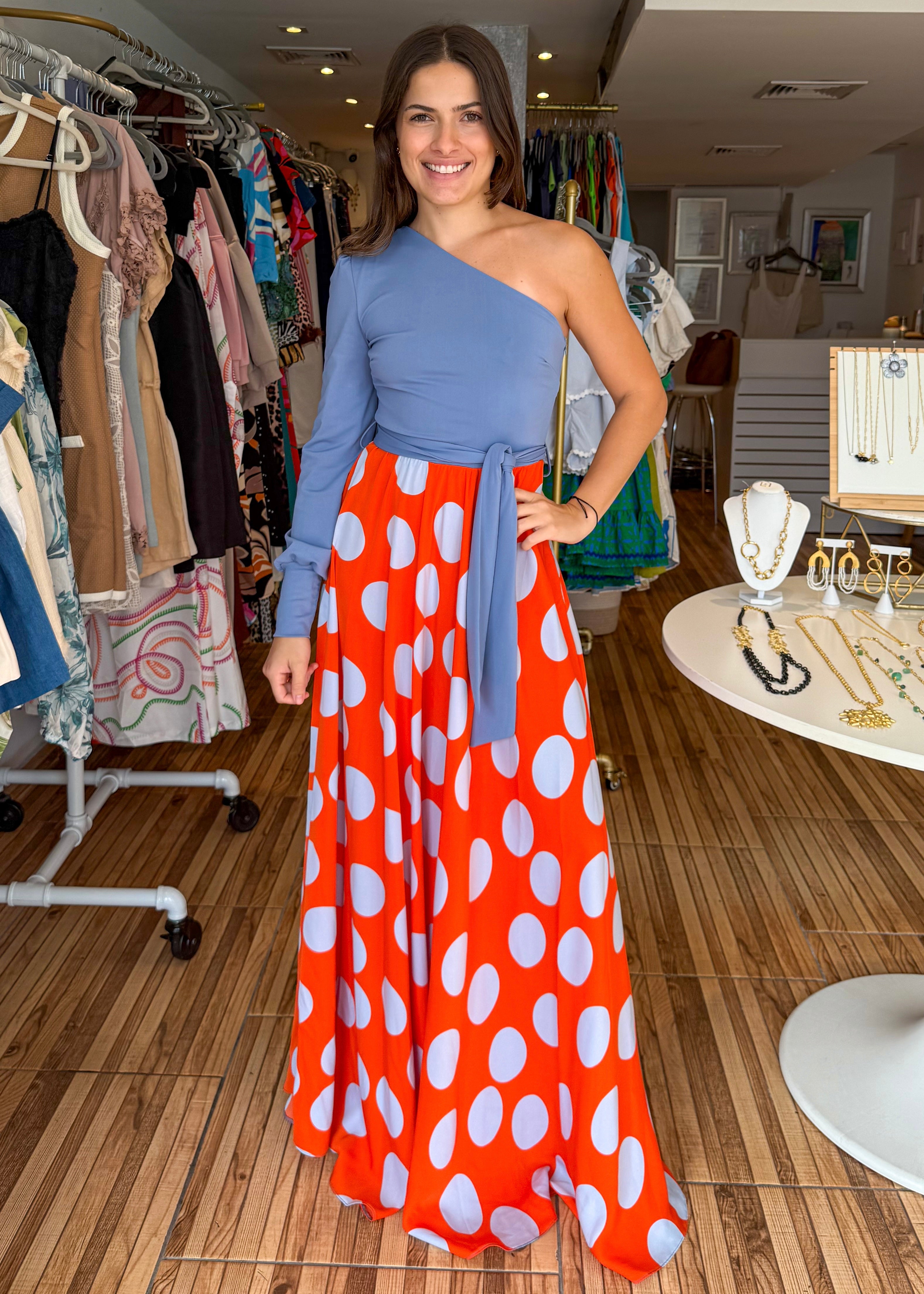 Selena Polkadot Maxi Dress