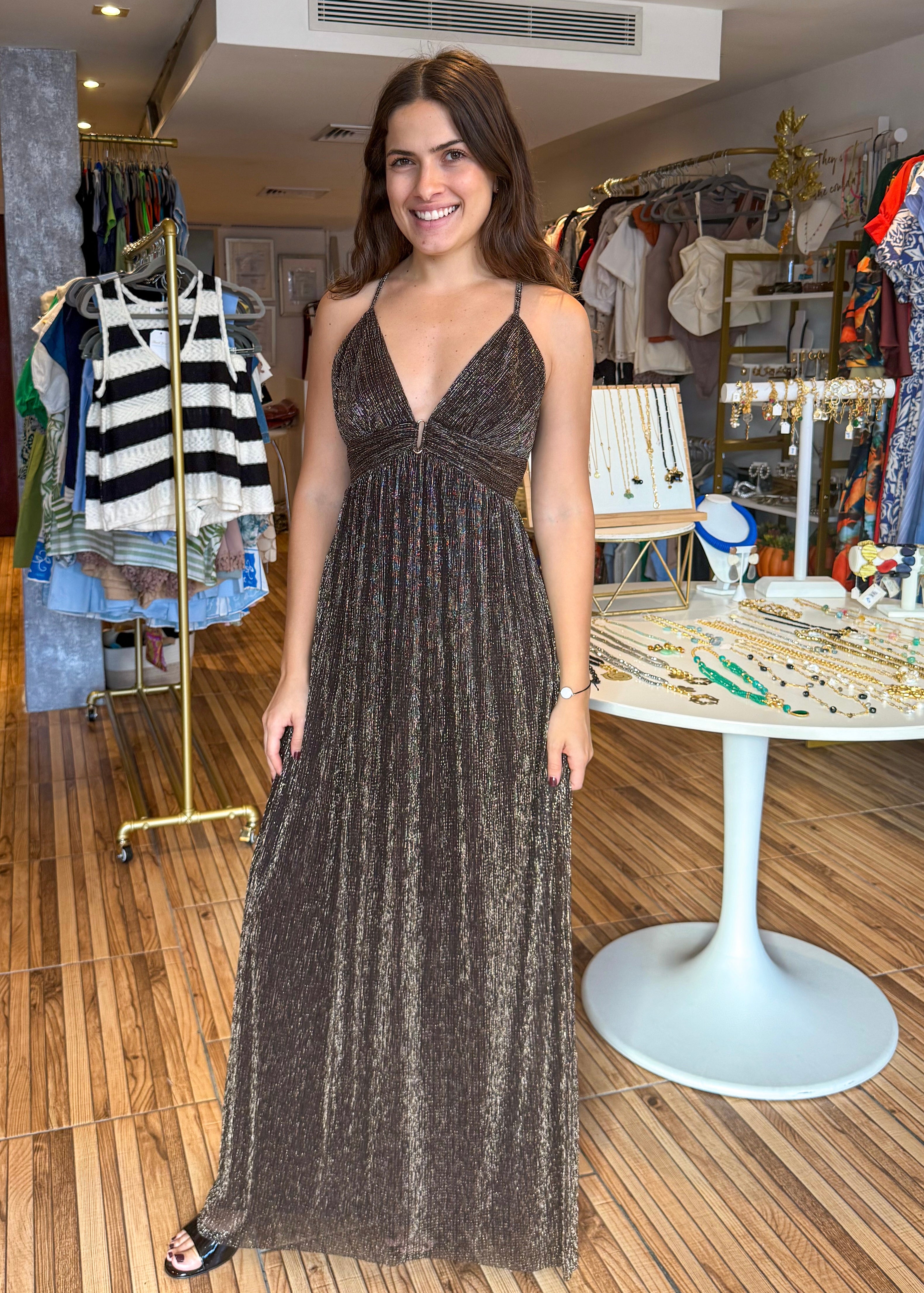 Sandra Shimmer Maxi Dress