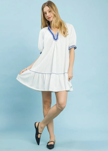 Georgina Off White Short Dress