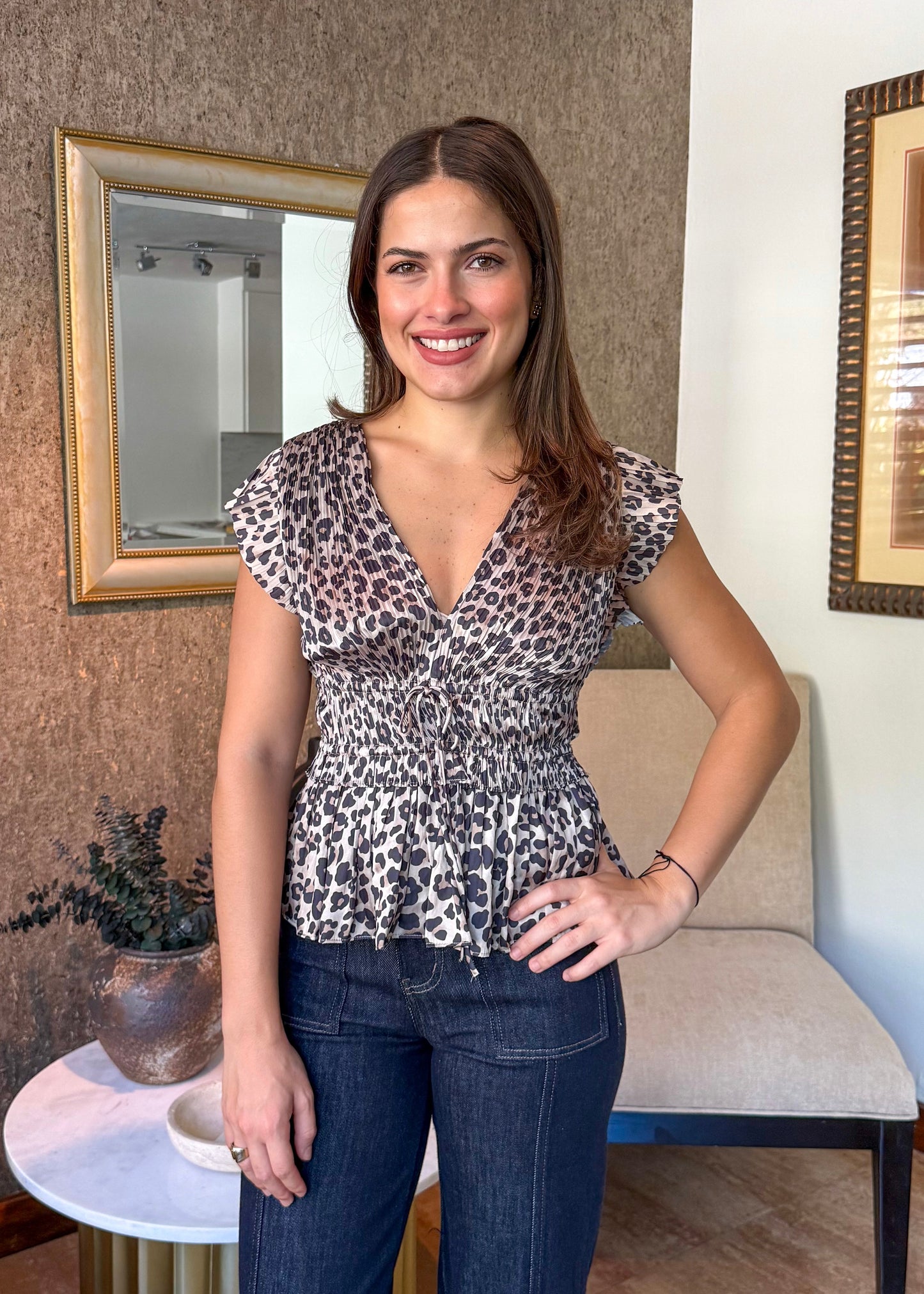 Lisa Leopard Print Top