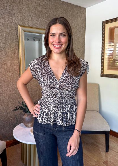 Lisa Leopard Print Top