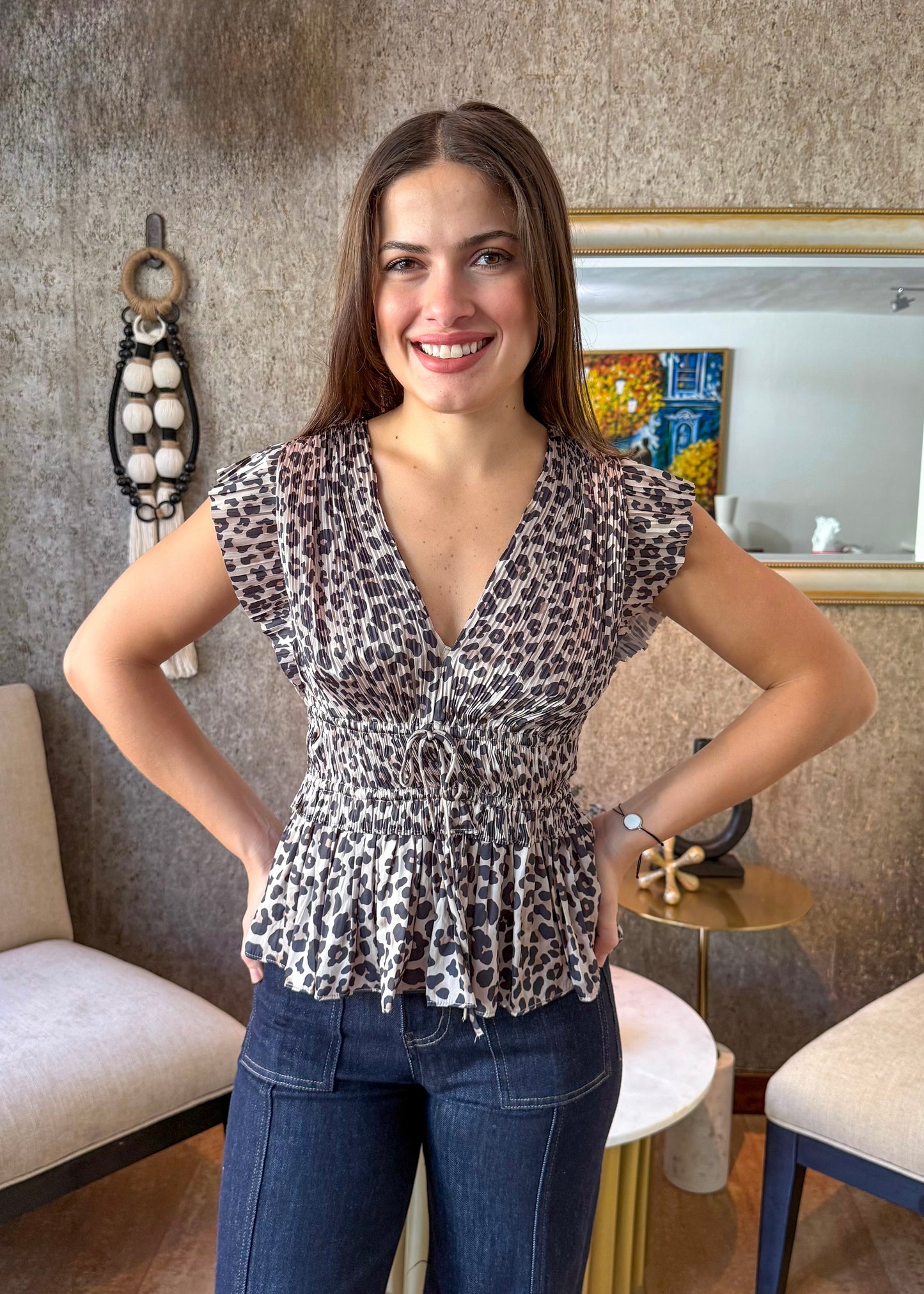 Lisa Leopard Print Top