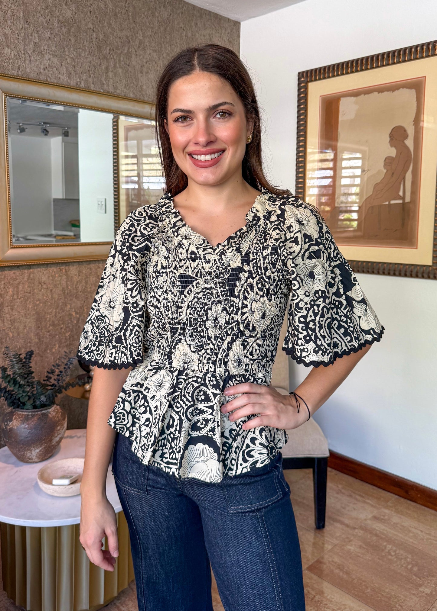 Bianca Black Mix Top