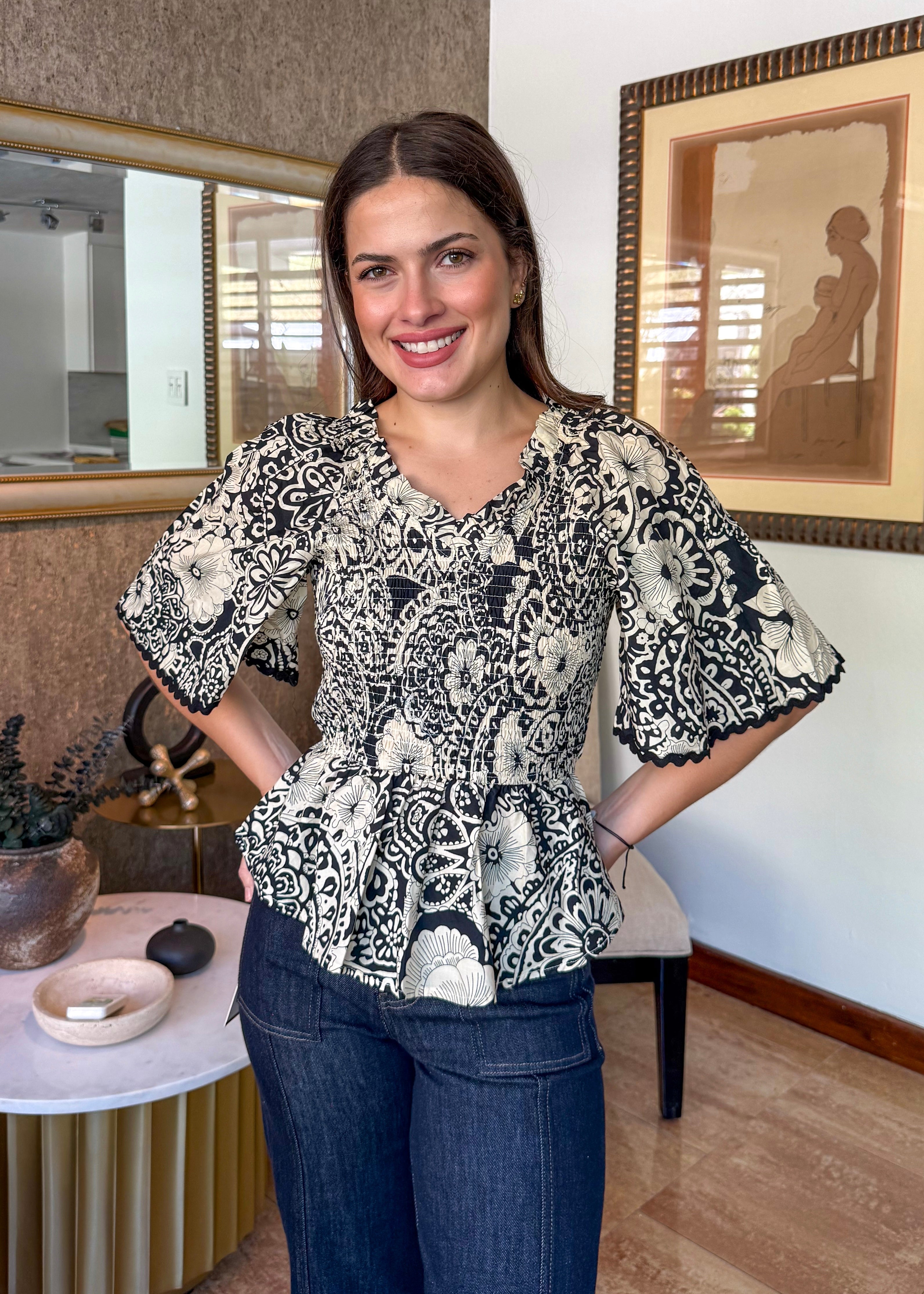 Bianca Black Mix Top