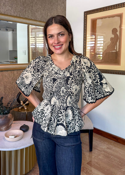 Bianca Black Mix Top