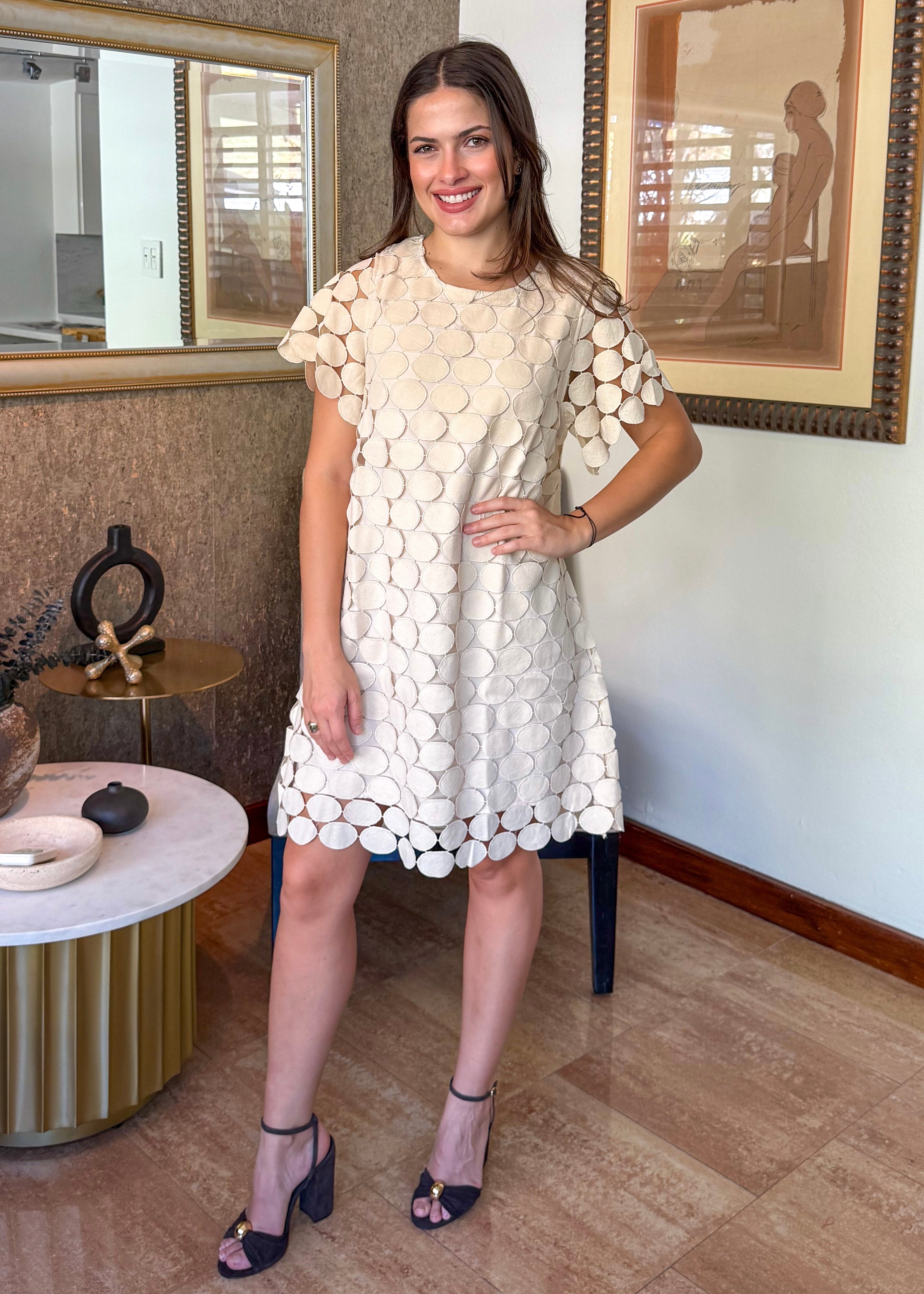 Nancy Natural Short Dress