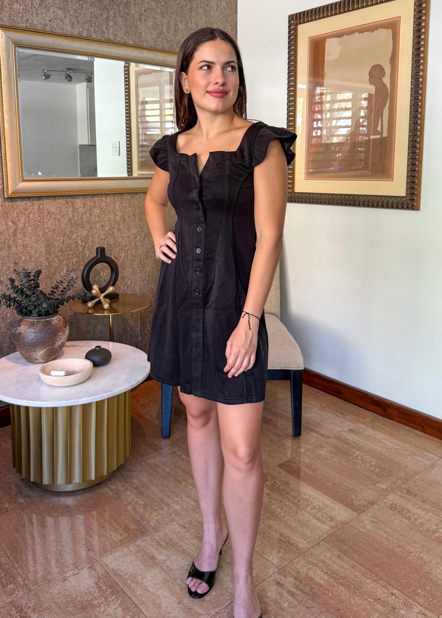 Tina Black Short Dress