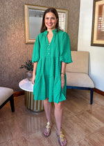 Load image into Gallery viewer, Gina Green Short Dress
