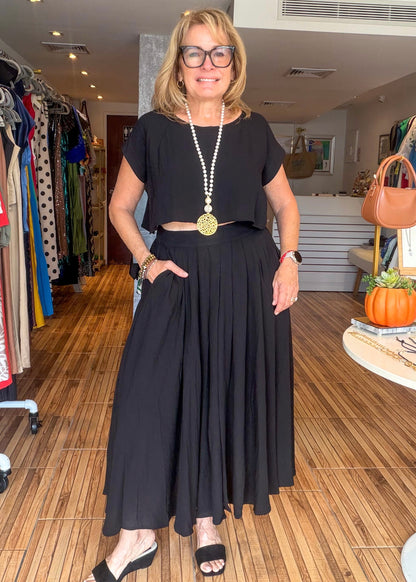 Brianna Black Skirt Set