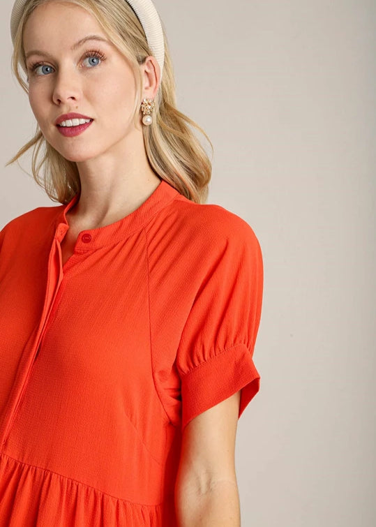 Nicole Orange Red Maxi Dress