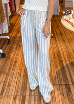 Load image into Gallery viewer, Ana Taupe Striped Pants
