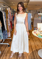 Load image into Gallery viewer, Miranda Ivory Polkadot Maxi Dress
