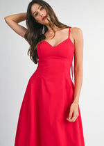 Load image into Gallery viewer, Kim Red Midi Dress
