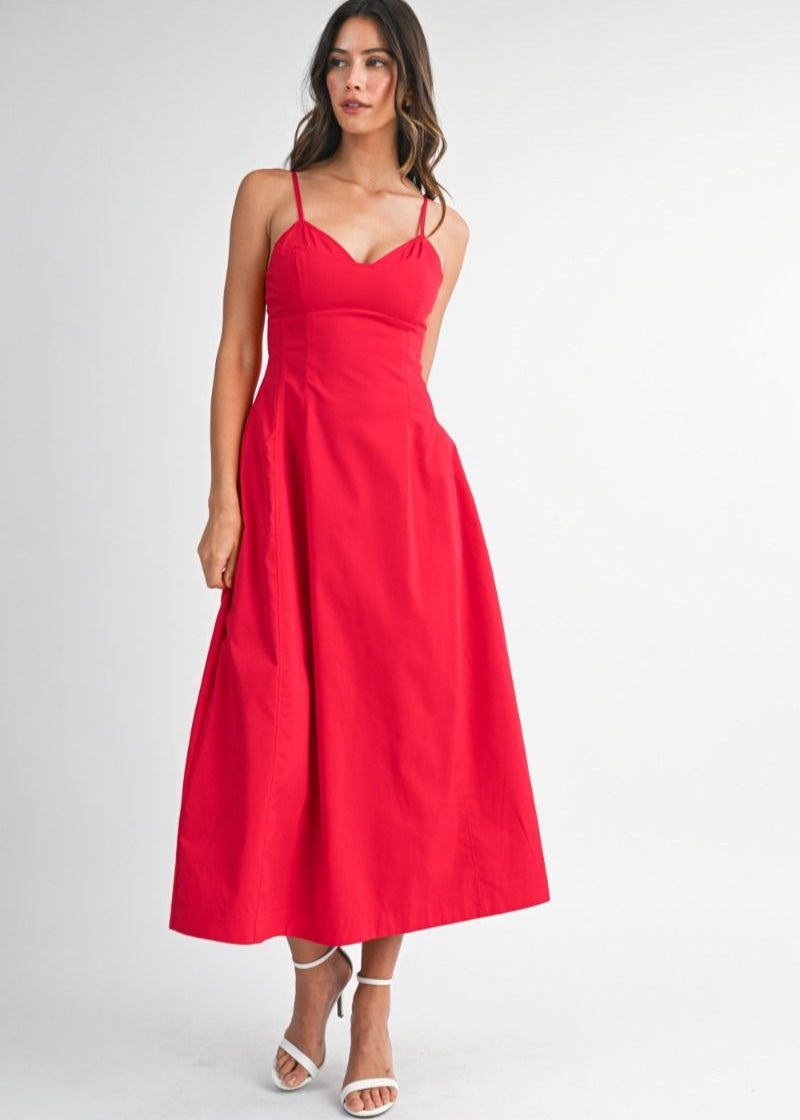 Kim Red Midi Dress